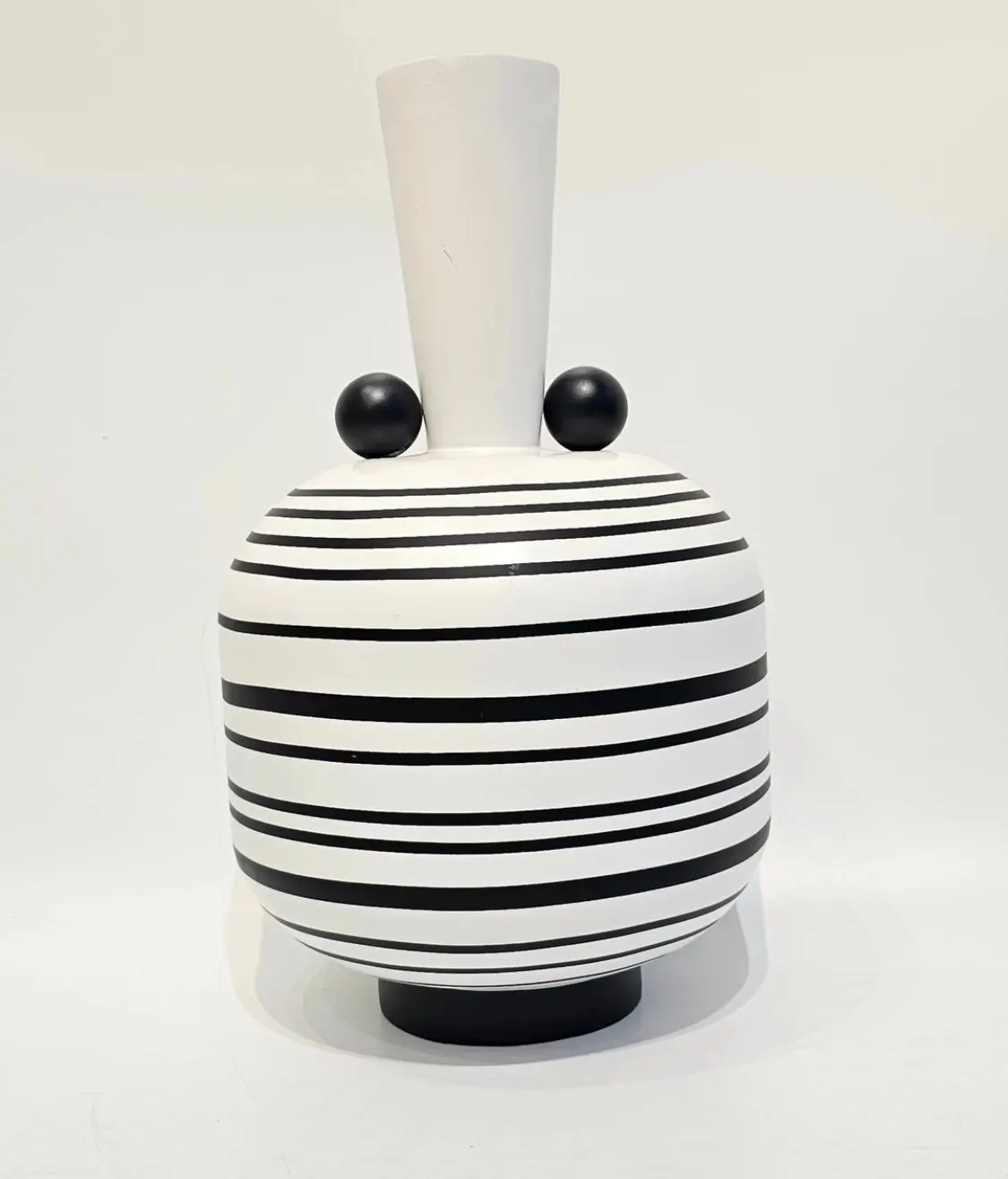 Black White Striped Planter — Handcrafted Export Product by NXTGENEXPORTS, Moradabad